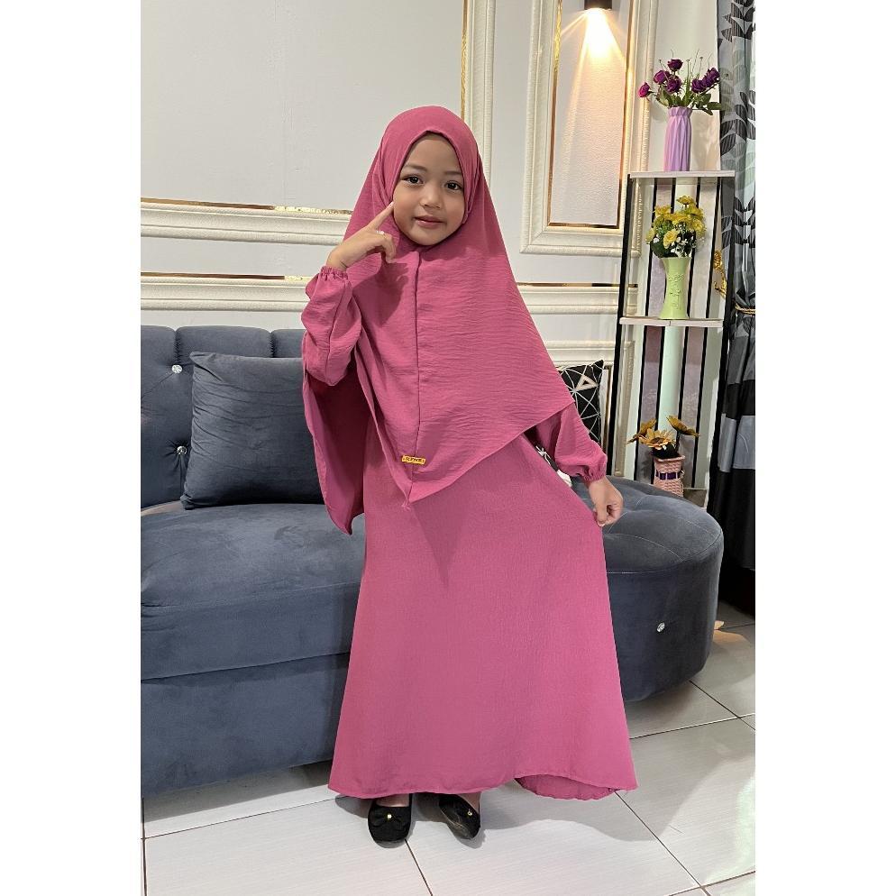 ORIGINAL ALUNA GAMIS SYAR'I KIDS SET HIJAB BAJU ANAK PEREMPUAN PLUS KERUDUNG