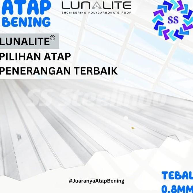 TERLARIS ATAP SPANDEK CLEAR/BENING/TRANSPARAN (PC) LUNALITE 0,8MM (3M 4M 5M 6M) gratis ongkir