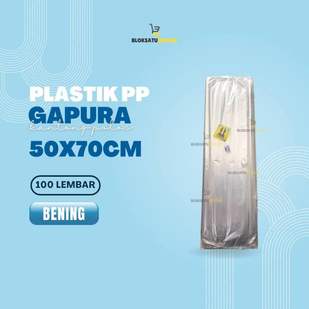 TERBARU 2026 Plastik PP Gapura 50x70x20 Mic Isi 100 Lembar PP Gapura / Kantong Laundry Gapura / Plas