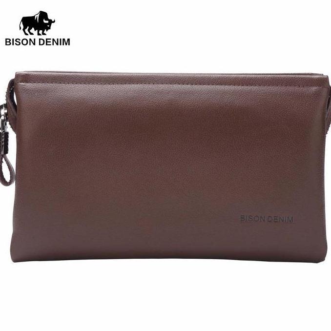 NEW BISON DENIM-DOMPET CLUTCH / HAND BAG LUXURY PRIA  KULIT SAPI ASLI  ( N2257-2B / N2257-2C) ORI