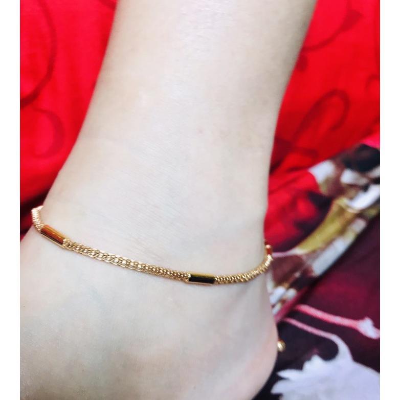 Fast Delivery Gelang Kaki Biji Lada Emas Rhodium Swarovski