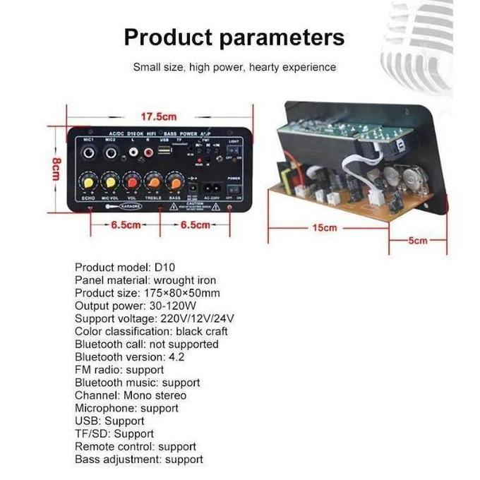 2000W Bluetooth Amplifier Board 220V 12V 24V Digital Bluetooth Amplifier Stereo dengan USB TF Remote