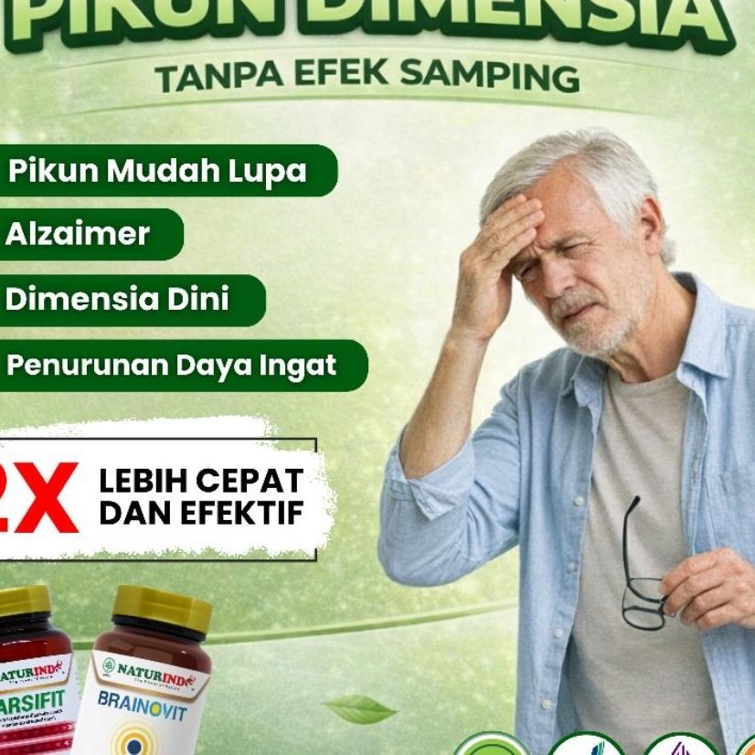 Obat Pikun Lansia Pelupa Daya Ingat Menurun Demensia Linglung Saraf Otak Amnesia Naturindo Brainovit