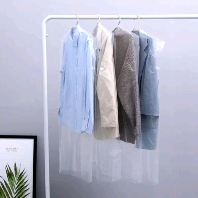 TERLARIS 10PCS PLASTIK PELINDUNG BAJU, GAMIS, JAS, GAUN / PLASTIK LAUNDRY GANTUNG / PLASTIK BAJU GAN