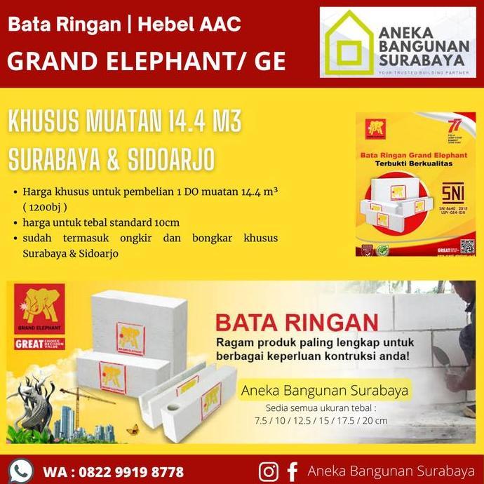 TERLARIS Bata ringan Grand Elephant tanpa mortar gratis ongkir