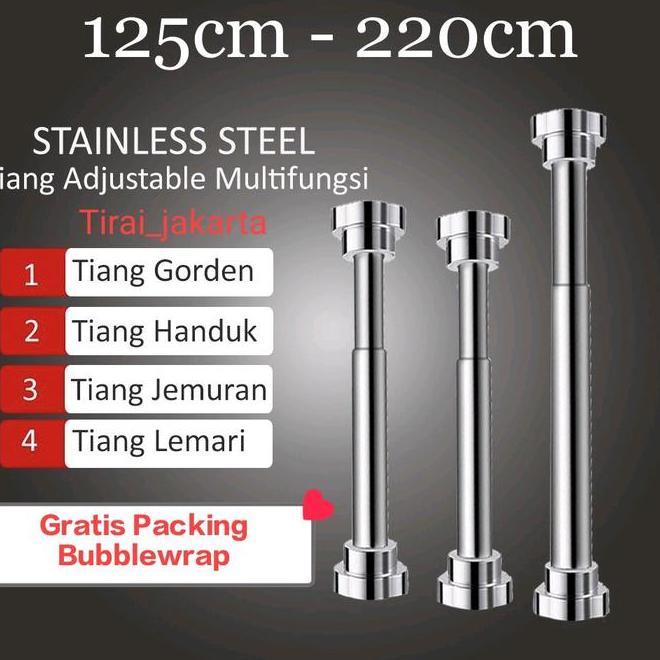 Pipa Tiang Fleksibel Stainles Steel 125220Cm Tiang Hordeng Fleksibel Besi Gorden Pipa Gantungan Kama