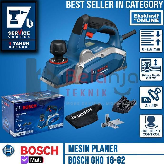 Bosch Mesin Serut Kayu Ketam Gho 16-82 Planner Blade Mesin Sugu 600 Watt Terlaris
