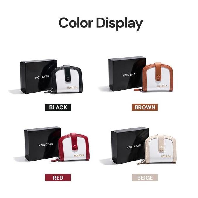 Sale [Tiktok Exclusive] Honyan Dompet Wanita Vellin Short Wallet Dompet Koin Kulit Sintetis Berkuali