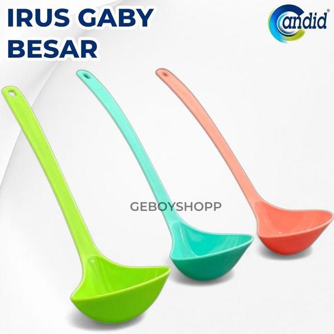 Paket 12Pcs Candid Irus Gaby Besar Centong Sayur Sendok Sup Plastik Foodgrade Pp5