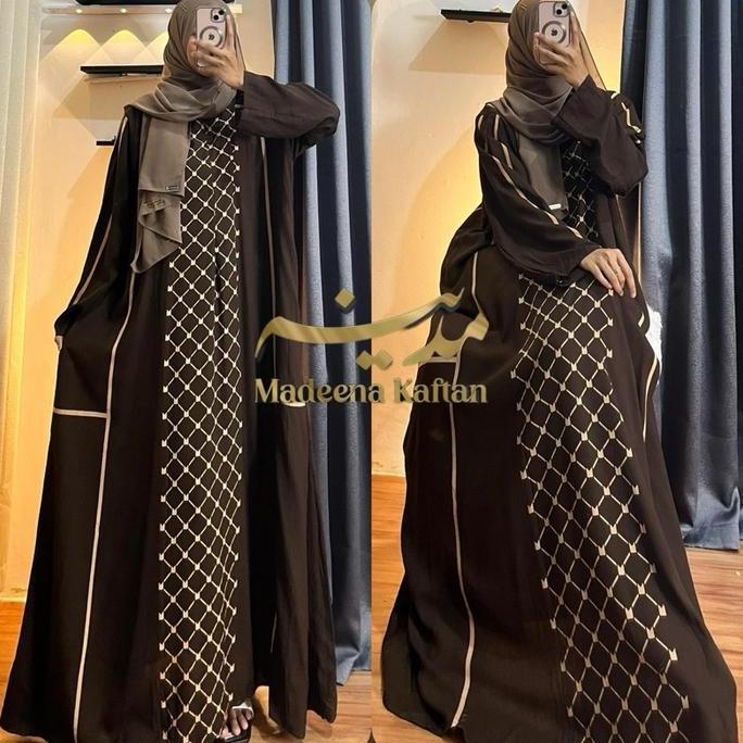 Faminuyi - Kaftan Abaya Wanita Motif MAFAZA Bahan Rayon Premium Adem Nyaman Ld 140 cm Busui Gamis Dr