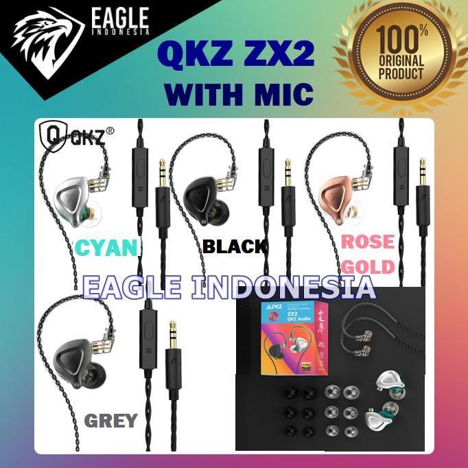 TERLARIS QKZ ZX2 1DD DYNAMIC IN-EAR EAHONE HIFI BASS WITH MIC