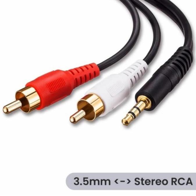 TERLARIS KABEL 3.5MM AUX TO STEREO 2 MALE RCA - 3 METER