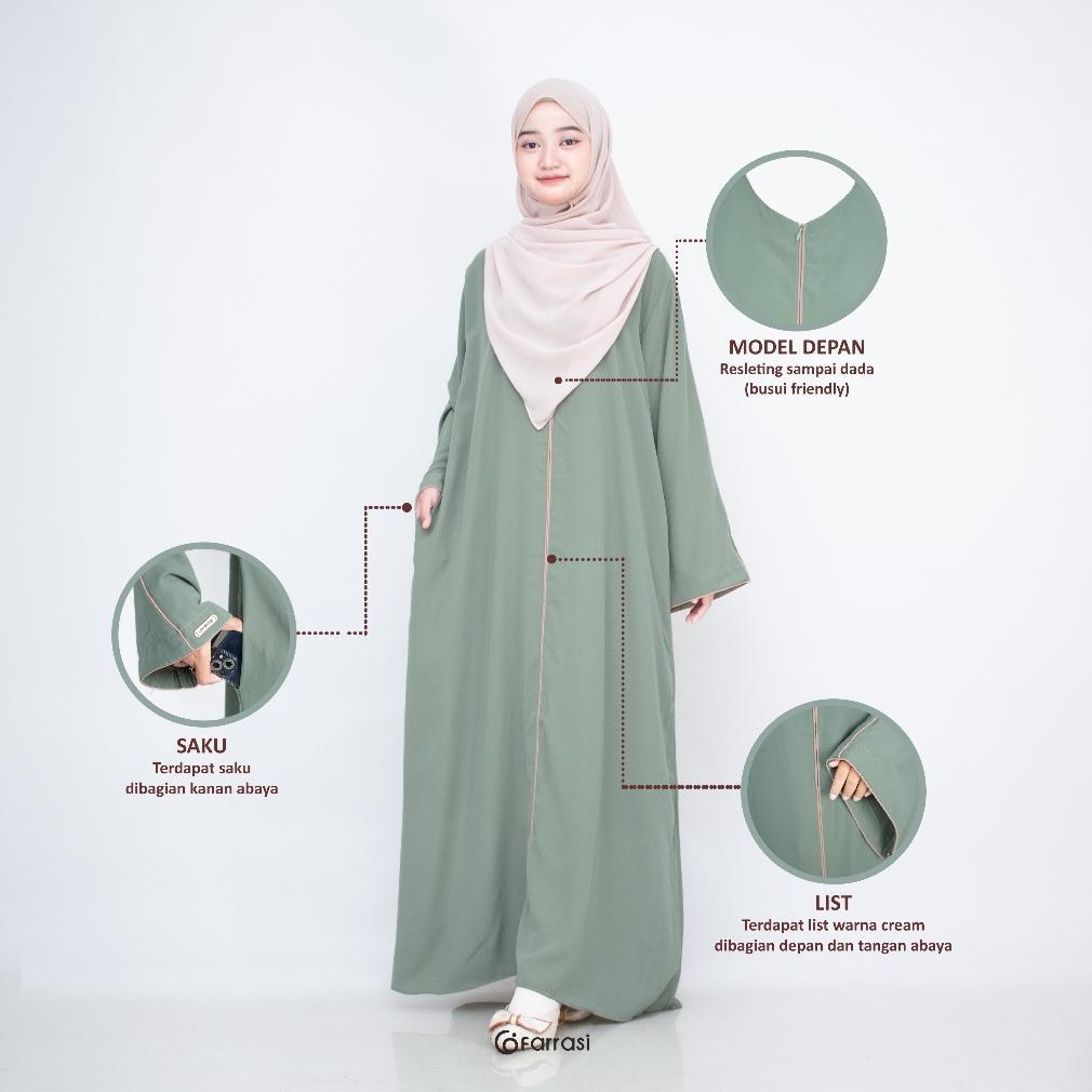 VALUE PACK Farrasi Abaya Hafsah Turkey Resleting Depan Premium 2026