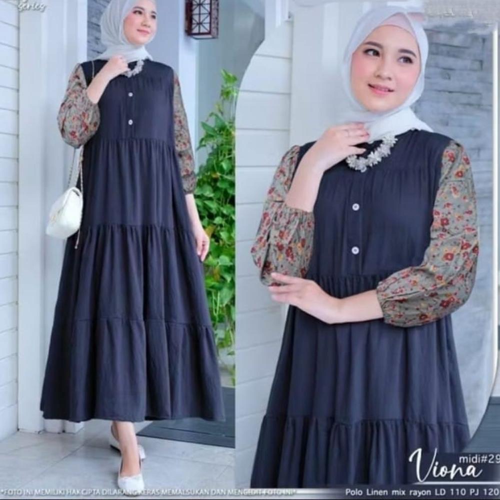 CUCI GUDANG GAMIS MOTIF BUNGA TERBARU 2026 GAMIS LEBARAN WANITA JUMBO