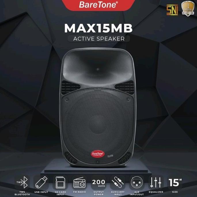 TERLARIS SPEAKER AKTIF BARETONE MAX 15MB 15INCH BARETONE 15 INCH ORINAL