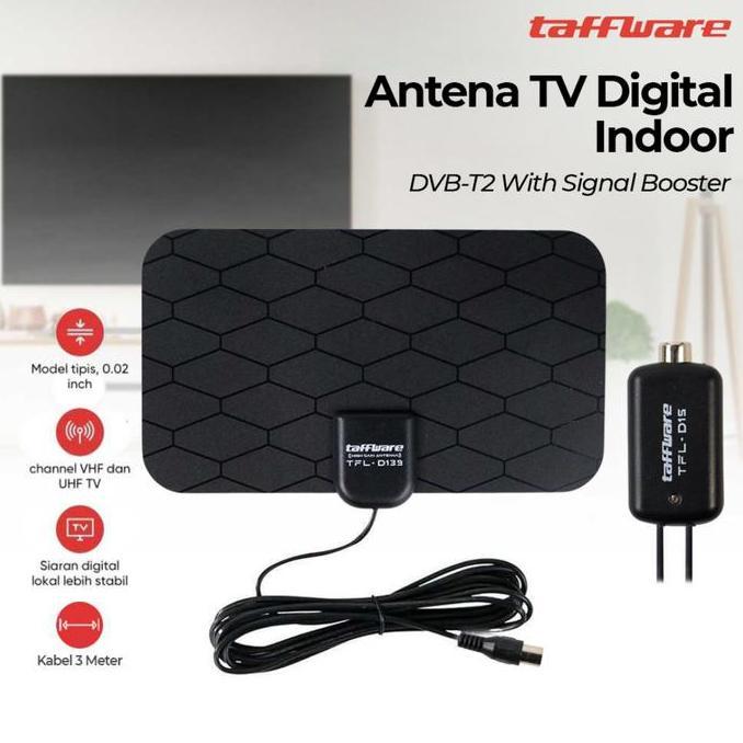 TERLARIS ANTENA ANDROID TV DITAL INDOOR TFL D139 DENGAN BOSTER PENGUAT SINYAL AMPLIFER SUPER JERNIH