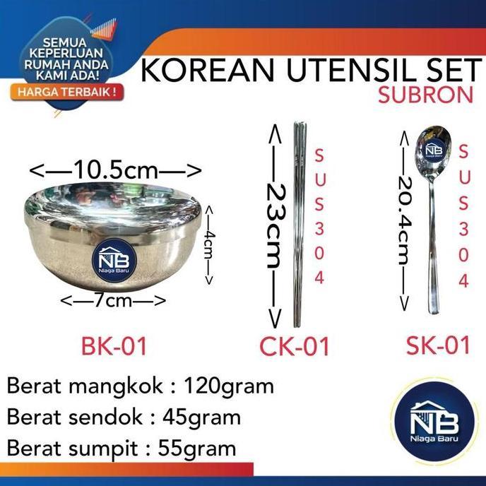 TERLARIS!! KOREA SET MANGKOK NASI SENDOK DAN SUMPIT KOREA KOREAN SET