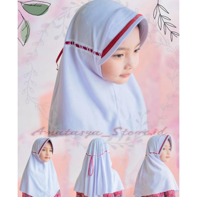 HOT Hijab Anak Sekolah Hijab Sekolah Kerudung  Bahan PE Double Jilbab Anak Sekolah Kerudung Anak Sek