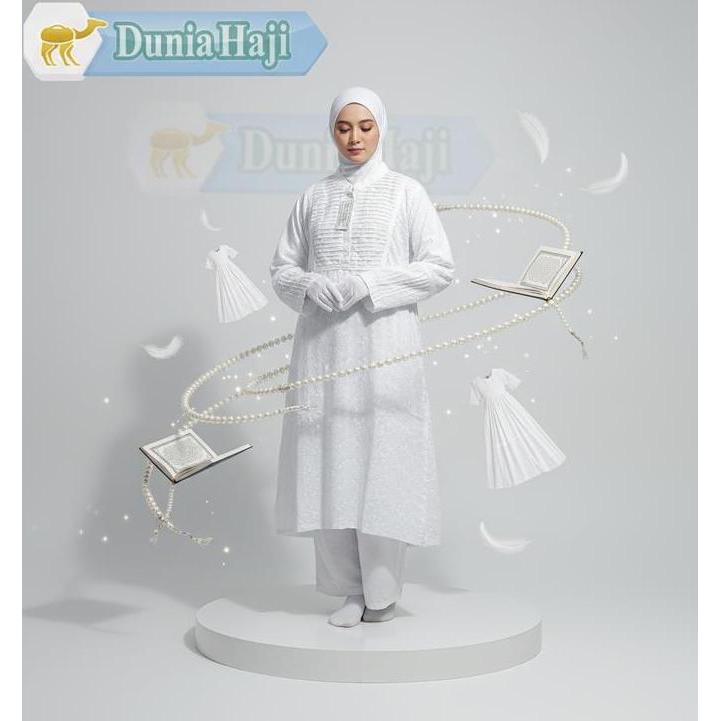 Baju Ihrom Setelan Wanita Dewasa Lengkap Exclusive Perlengkapan Haji