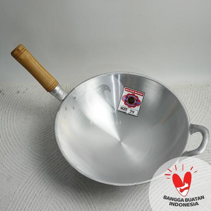 Wajan / Wok Bakmi Aluminium Gagang Kayu