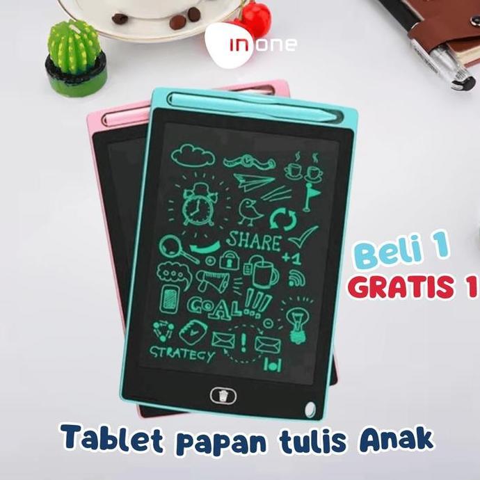 NEW (COD) BUY 1 GET 1 INONE LCD WRITTING TABLET PAPAN TULIS ANAK/ WRITTING PAD/ DRAWING PAD PREMIUM 