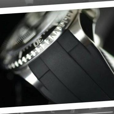 Strap Rubber/Tali Karet/Rolex Deep Sea+Buckle 21 MM Watch Black