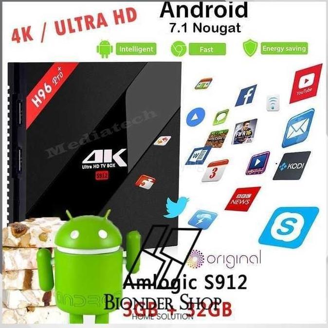 TV Set Top Box Android Tv Box H96 pro Plus ,Octacore, 3GB / 32GB 4K