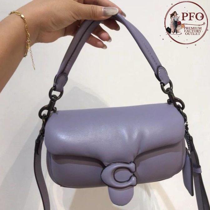 New READY STOCK TAS C3880 Tabby 18 Pillow Shoulder Bag Purple  Leather Crossbody