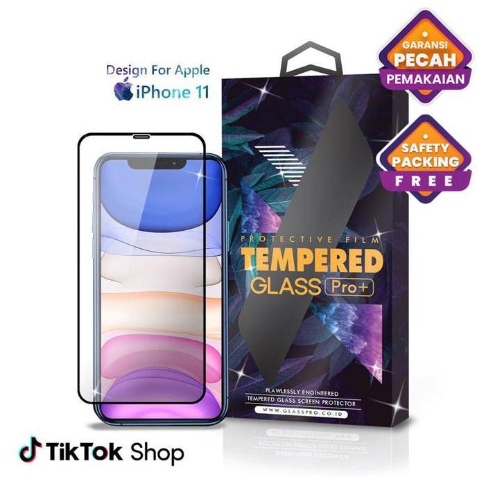 Tempered Glass For IPHONE 11 - Full Cover Anti Gores Premium Screen Protector Glossy Glass Pro - NOT
