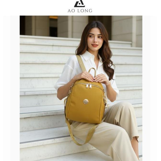 Bavirajuuuuu - Ransel Botol Tas Ransel Sekolah Wanita 0206#- Backpack Cewek Berukuran Sedang Muat Ba