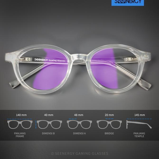 SEENERGY Kacamata Gaming | Flow Transparent Clear