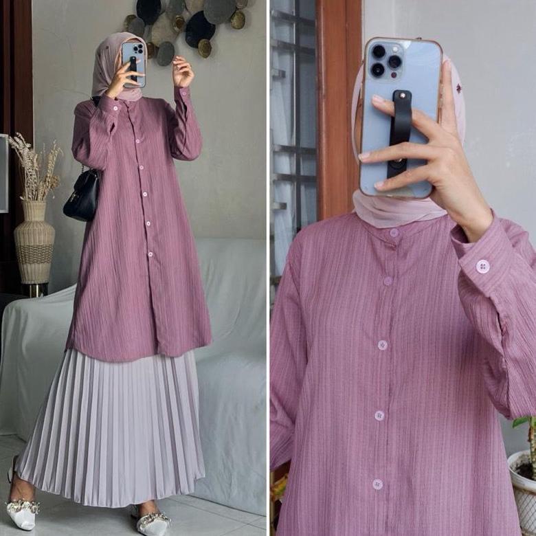 DISKON TUNIK POLOS WANITA LADY CRUSH OVERSIZE / TUNIK ZALFA JUMBO