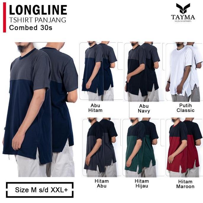 Baju Kaos Pria, Longline Pria, Kaos Kurta Lengan Pendek