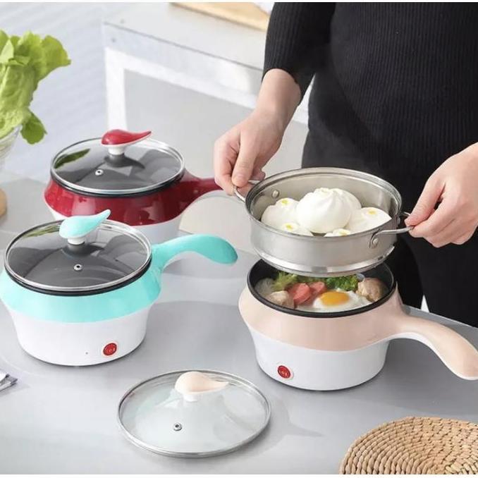 Panci Listrik lapisan keramik Multifunctional electric fry pan