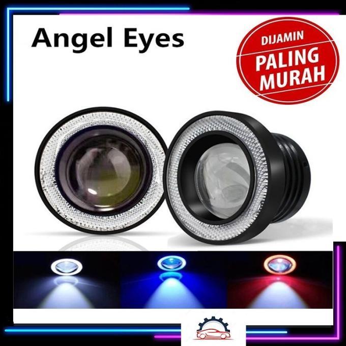 NEW LAMPU LED FOGLAMP FOGLIGHT ANGEL EYES 76MM PROJECTOR UNIVERSAL [terbaik][terlaris]