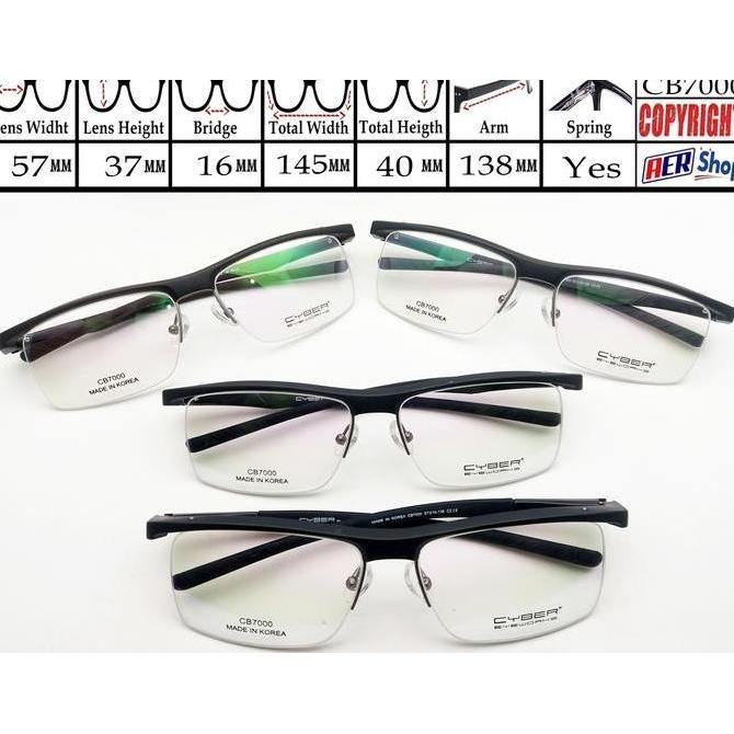 half frame kacamata ORIGINAL CYBER EYEWORKS minus frame kacamata sport