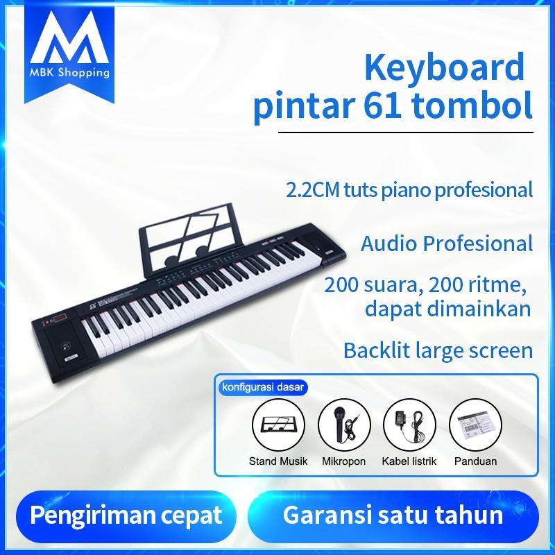 Piano Elektronik Multifungsi, Piano 61-Key, Piano Elektronik Profesional Rumah Pintar
