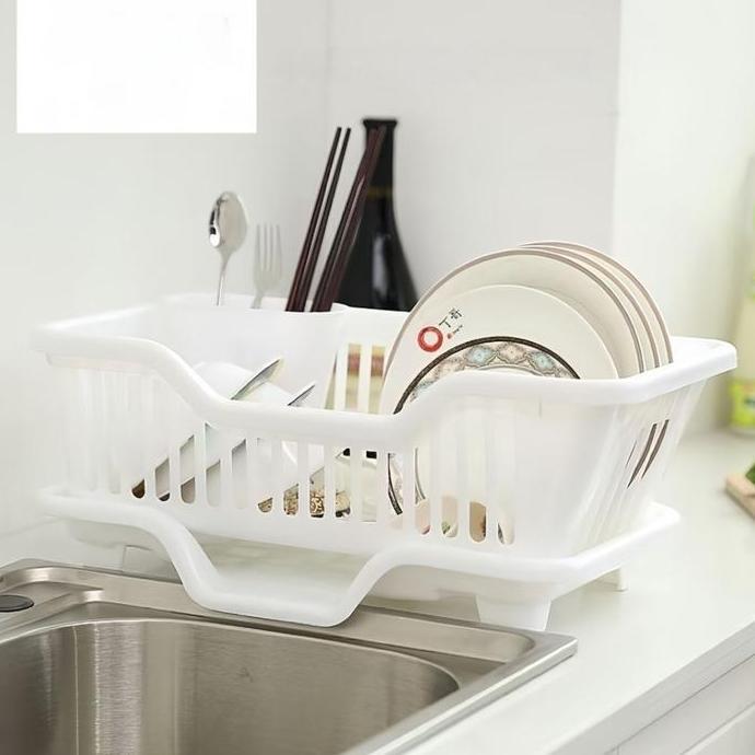 RK1028 Rak Cuci Piring Wastafel Rak Dapur Rak Piring Tirisan Air Rak Pengering Piring Mangkuk MS