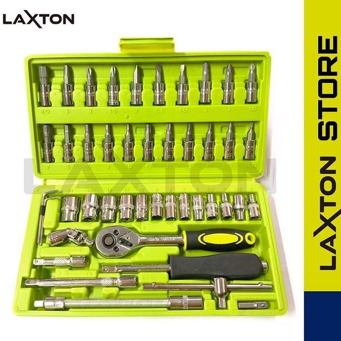 Famanifams - LAXTON kunci sok shock set motor socket 46 pcs L03-046 MURAH LARIS