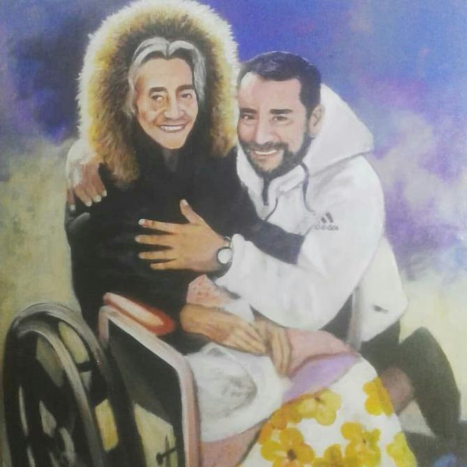 Lukis Wajah Realist (1 Wajah)Cat Akrilik-Kanvas+Bingkai BS
