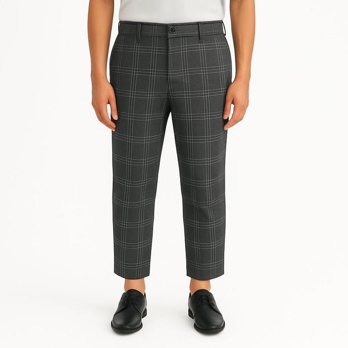 Wkwk- [Last Stock] Ribsgold Celana Tartan Vozy Ankle Pants Uk 28 - 38 Casual Lembut Nyaman  Panjang 