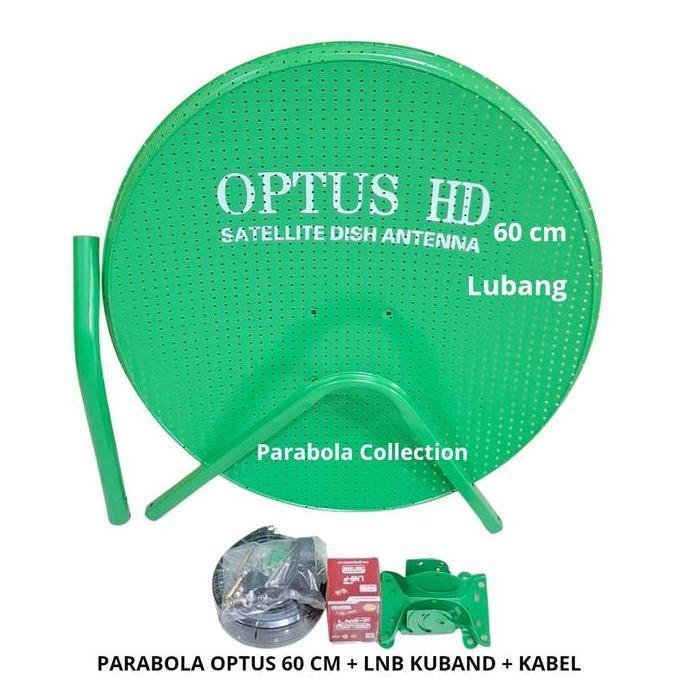 Murah Parabola Mini Optus Hijau 60 Cm Paket Kabel & Lnb Kuband Tanpa Receiver