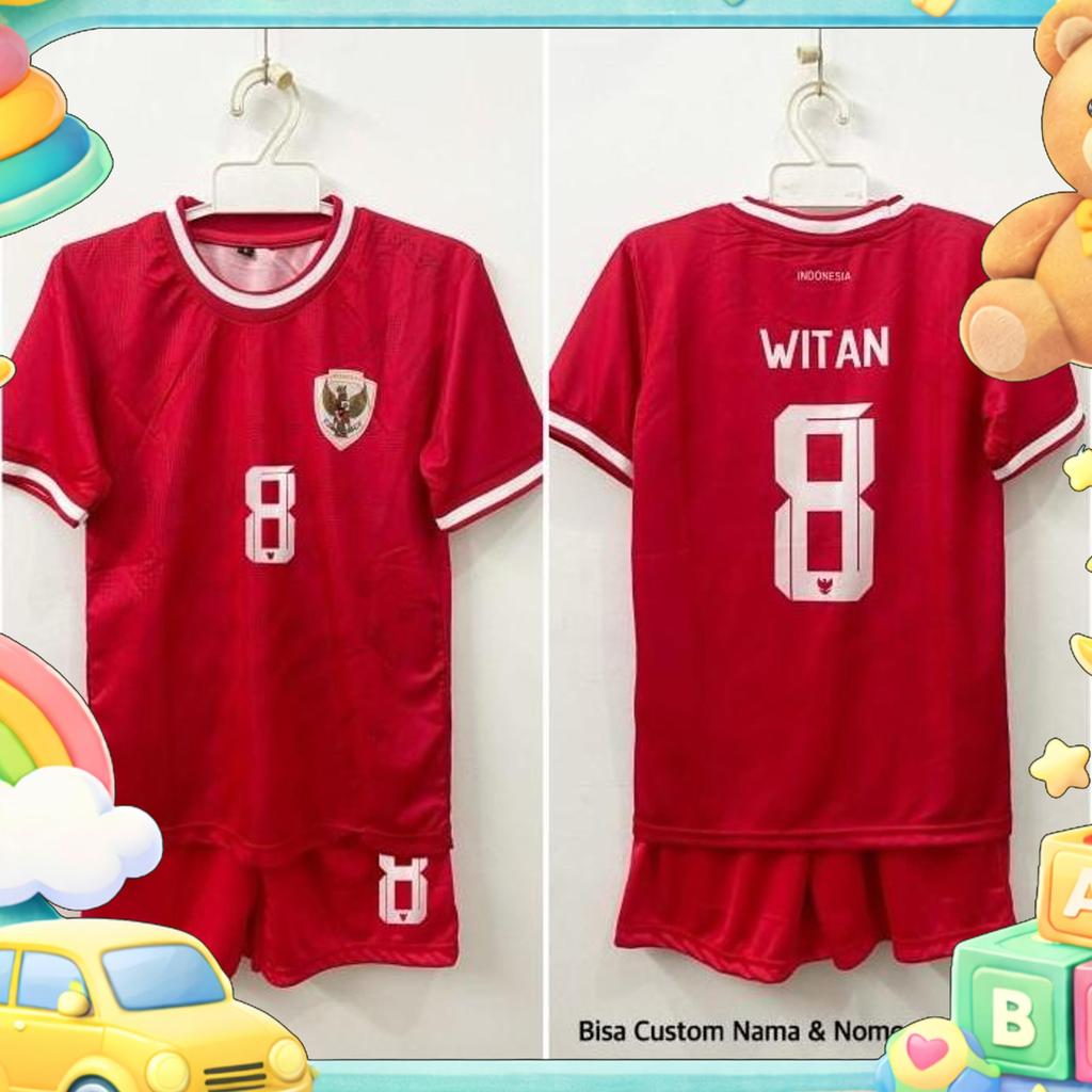 Setelan Sepakbola Anak Timnas Indonesia 2024 Kids Garuda Indo Jersey Kids Set Indo Home Away Seragam