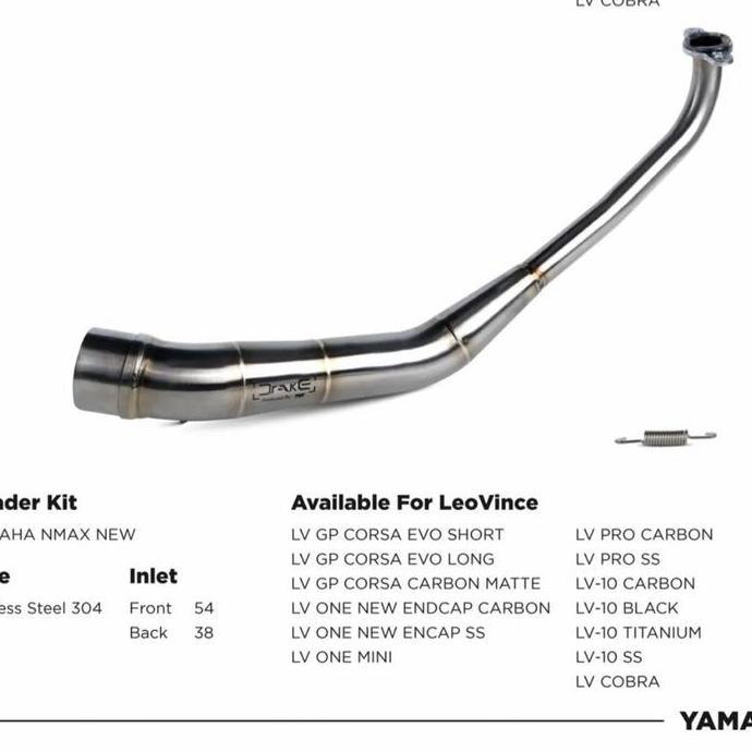 DRAKE Header Knalpot Nmax New Aerox New Inlet 54mm Leheran by R9