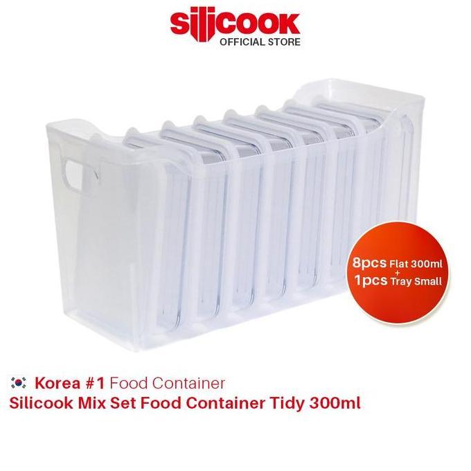 Silicook Mix Set Food Tidy 300Ml [8Xflat300Ml+1Xtray Small] Tbk