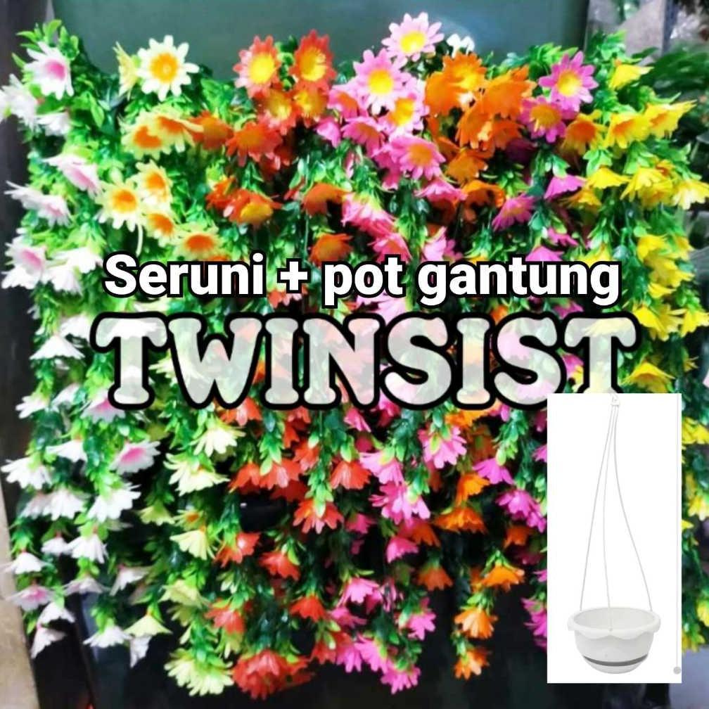 Terlaris Bunga Rambat Seruni Panjang Gantung Juntai Plastik Artificial Palsu/Bunga Rambat Hiasan Din
