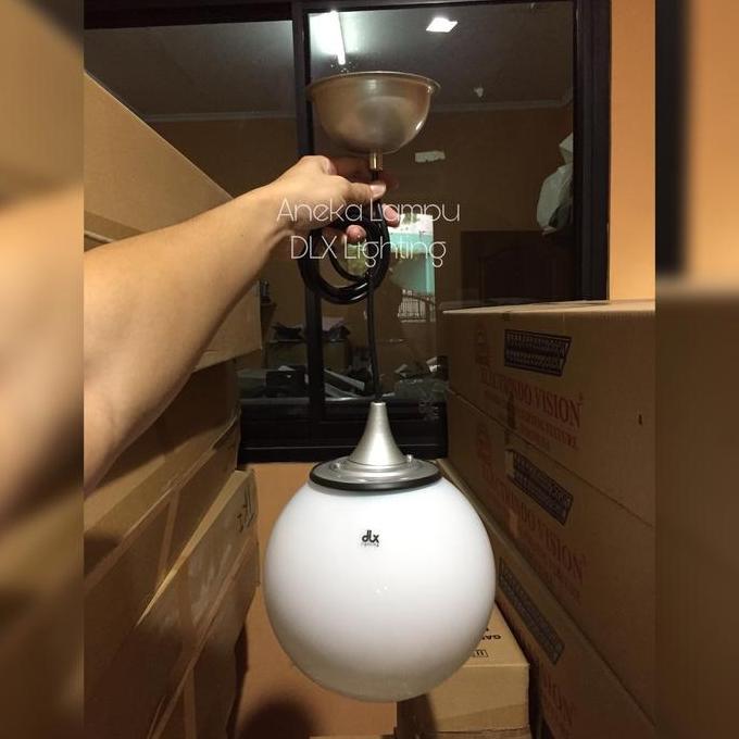 Lampu Gantung Bulat Diameter 22,5 Cm Putih Susu Dlx Lighting Minimalis