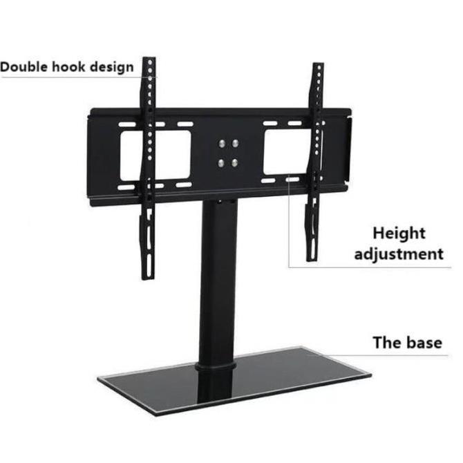 Sale Bracket Tv Stand Berdiri Di Meja Desktop Ukuran 27 32 34 37 39 40 42 43 Inch Alas Kaki Tv Kaca 
