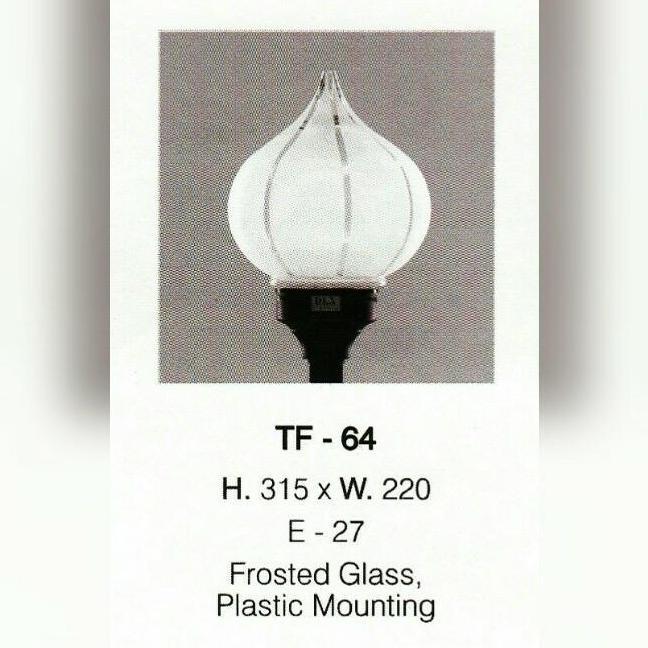 Dlx Lighting Tf - 64 Lampu Taman Pilar Kubah Diameter Kaca 22Cm
