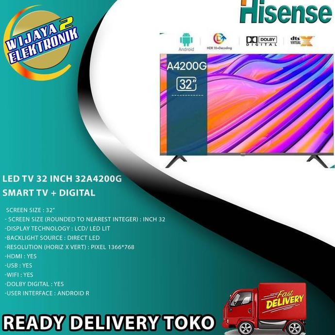 Promo Hisense 32A4200G - Tv Led 32" Smart Tv Garansi Resmi/Tv Hisense
